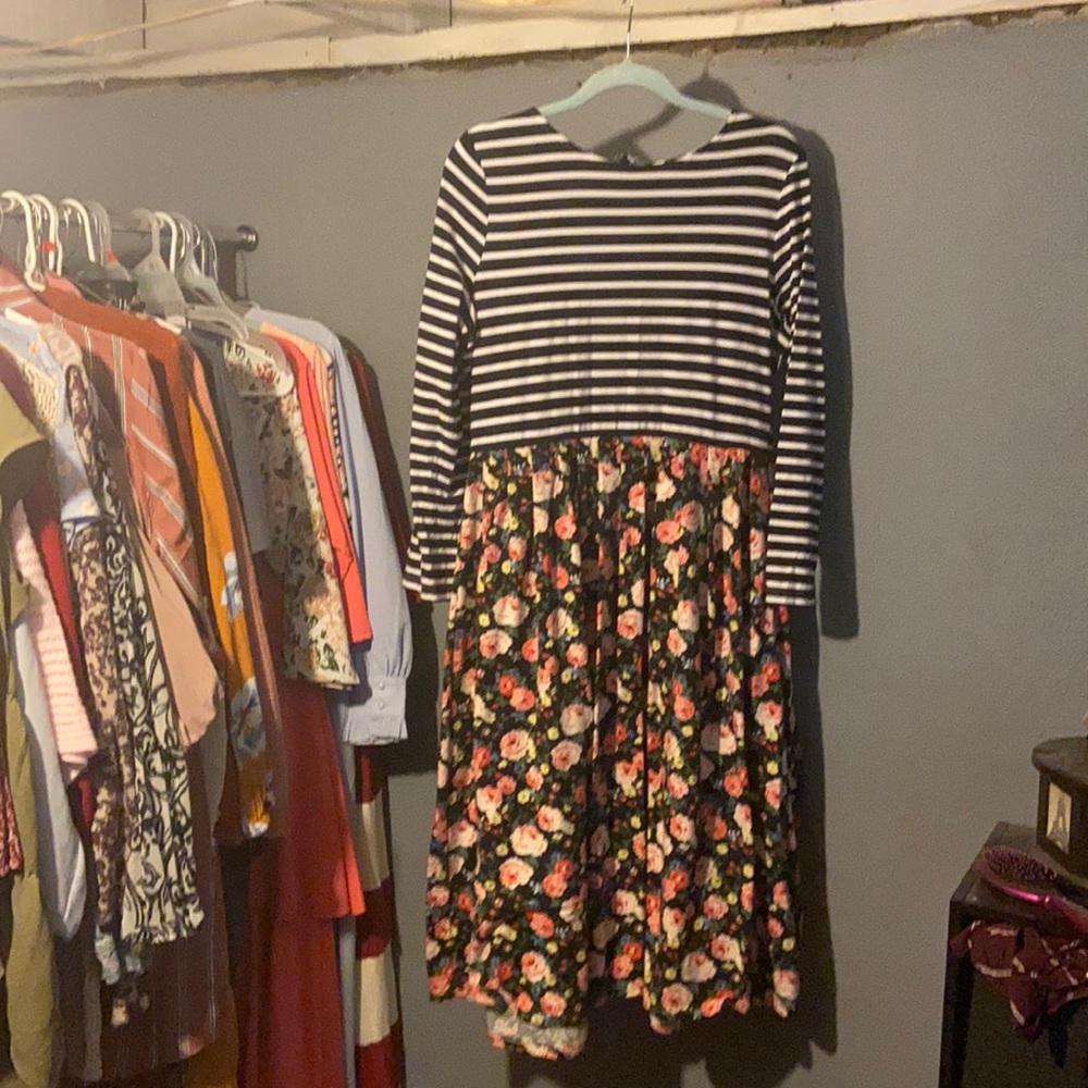 Striped/Floral Dainty Jewells Dress